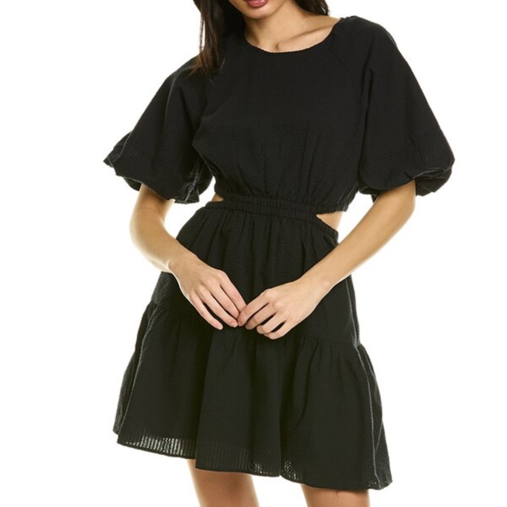 Madewell black seersucker dress